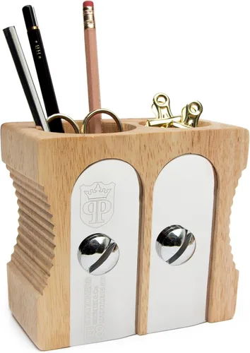 Vista 7 de Suck UK Soporte para bolígrafo para escritorio, organizador estacionario, maceta de madera, sacapuntas novedoso, ordenado de escritorio, accesorios