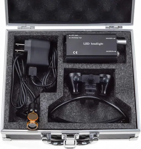 Vista 5 de Global 3.5X lupas de vidrio+5W lámpara de cabeza tipo clip en + caja de aluminio (negro)