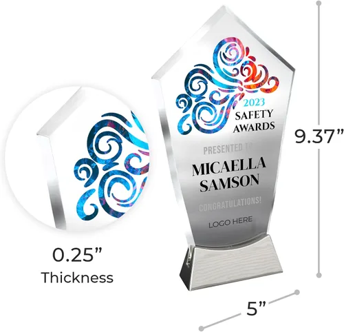 Vista 4 de Placa de vidrio personalizada de 9 1/4 pulgadas, placa personalizada como premios y trofeos, placas de vidrio para premios como jubilación