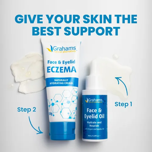 Vista 9 de Grahams Natural Kit de alivio del eccema facial y de párpados, tratamiento para piel seca, eczema, dermatitis pereriana y seborreica Alivio