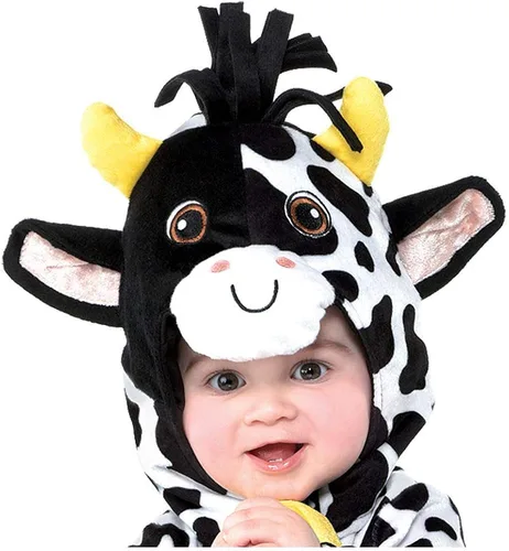 Vista 2 de amscan Mini disfraz de moo para bebé, 6-12 meses, multicolor