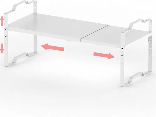 Vista 12 de Jojocross Estante expandible para organizador de gabinete, estante de especias apilable ajustable en la cocina y el baño, para mostrador, despensa