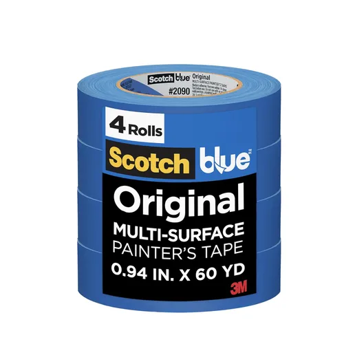 Vista 4 de 3M Scotch-Blue 2090 - Cinta adhesiva de liberación segura para pintores, multisuperficies (paquete de 36) 27 libras/in resistencia a la tracción, 60