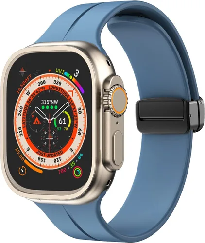 Vista 41 de Banda magnética compatible con Apple Watch de 38mm 40mm 41mm 42mm 44mm 45mm 46mm 49mm, mujeres y hombres, correa deportiva de silicona compatible