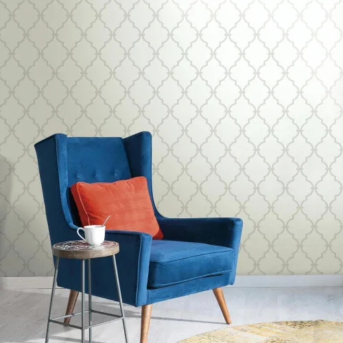 Vista 3 de Papel para empapelar York Wallcoverings con gráficos, diseño enrejado, YS9102 Piedra