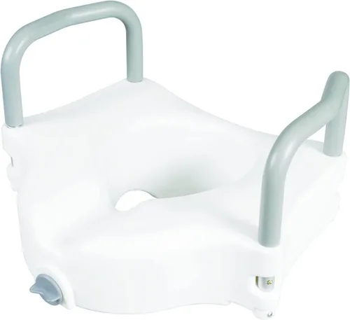 Vista 8 de Carex Asiento de inodoro elevado de 4.5 pulgadas con brazos, soporta hasta 300 libras de capacidad, eleva y eleva el asiento de inodoro
