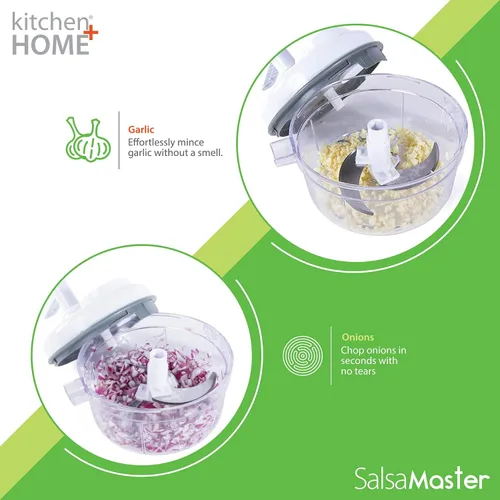 Vista 3 de Salsa Master. Máquina para hacer salsa, picar de alimentos, mezclar y batir. Manual.