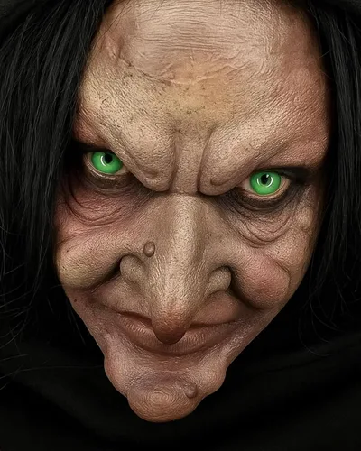 Vista 7 de Libima - Máscara de bruja de Halloween para adultos, kit de prótesis