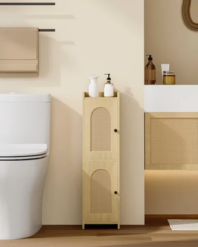 Vista 19 de Hzuaneri Gabinete de almacenamiento del cuarto de baño, pequeño gabinete Blanco