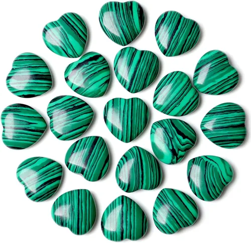 Vista 22 de 20 piezas de cristales de amatista, piedras curativas en forma de corazón, cristal pulido, morado natural, lindo bolsillo pulgar, reiki, juego al