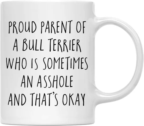 Vista 91 de Andaz Press Funny Dog - Taza de café de 11 onzas, regalo de broma, orgulloso padre de un afenpinscher que es a veces un gilipollas y eso está bien