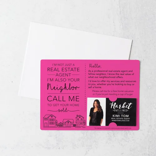 Vista 7 de I'm not just a Real Estate Agent, I'm also your Neighbor" Mailer Set Envelopes Included M2-M003