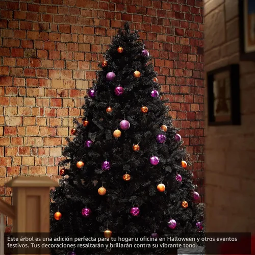 Vista 5 de Árbol de Navidad artificial Casafield de abeto negro de 6 pies con soporte de metal resistente