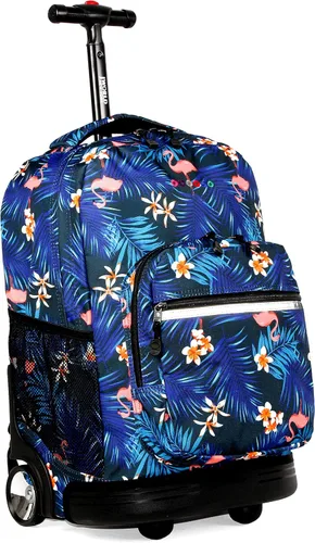 Vista 2 de J World New York Mochila rodante Sunrise. Bolsa con ruedas, Nuevo Flamingo, 18", Mochila con ruedas Sunrise. Bolsa de ruedas con ruedas