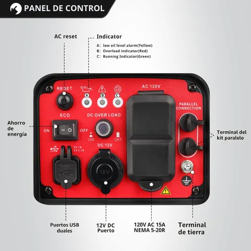 Vista 3 de PowerSmart Generador inversor portátil de 2500 vatios con tecnología silenciosa