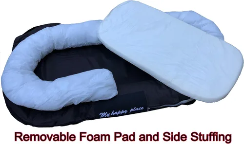 Vista 4 de Almohadilla ortopédica de lujo para cama de mascotas de espuma viscoelástica sólida con funda externa resistente al agua Oxford para perros pequeños