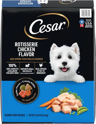 Vista 11 de Comida para perros de raza pequeña seca Cesar, Pollo Made in USA, Real chicken #1 ingredient, 26 essential nutrients, supports small breed health