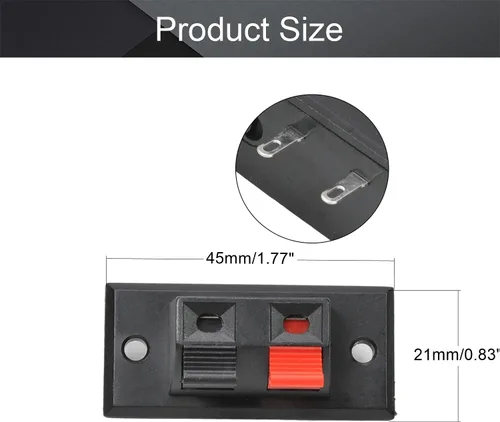 Vista 2 de Fielect 16 unids WP2-3 Clip de conexión de resorte de altavoz Terminales de 2 vías Bloque de tira Abrazadera de unión Clip de prueba Jack Socket