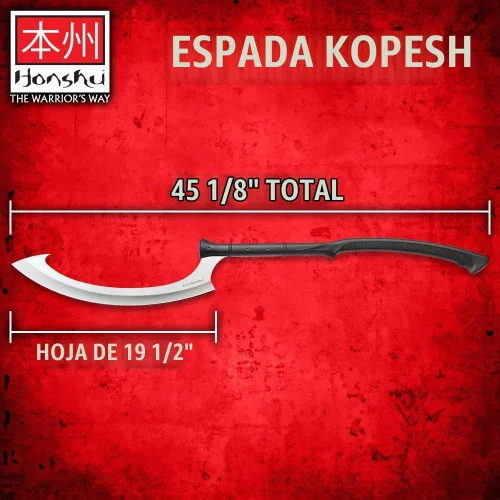 Vista 2 de Honshu Khopesh Hoja de acero inoxidable 7Cr13 de 19 1/2