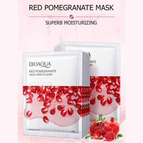 Vista 3 de BIOAQUA Mascarilla hidratante tierna Fruta Miel Té Verde Pepino Aguacate Arándano Rojo Granada Aloe Vera Cuidado de la Piel Facial 0.88 oz x 7pcs