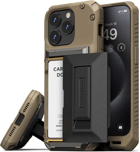 Vista 16 de VRS DESIGN Damda Glide - Funda híbrida para iPhone 13 Pro, ranura para tarjetas con soporte, funda funcional resistente compatible con iPhone 13 Pro
