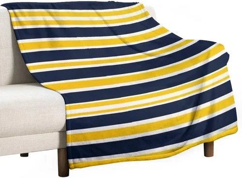 Vista 41 de Manta de rayas náuticas amarillas y azul marino, moderna, ultrasuave, manta de microfibra para sofá, cama para niños y adultos, 30 x 40 pulgadas