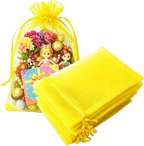 Vista 29 de Juego de 50 bolsas de organza de regalo con cordón azul aguamarina de 4 x 6 pulgadas para baby shower, Navidad, boda, recuerdos de fiesta, despedida