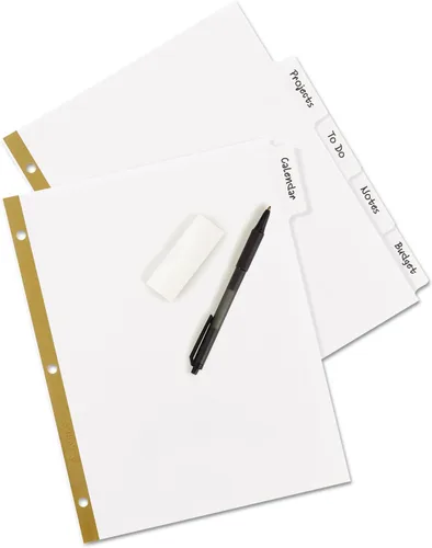 Vista 4 de Separadores de escritura con pestañas laminadas borrables (5/juego) [Juego de 5]