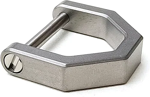 Vista 4 de Llavero de titanio en forma de D, llavero con grillete de tornillo, herramienta para llave de coche, hebilla D para llavero