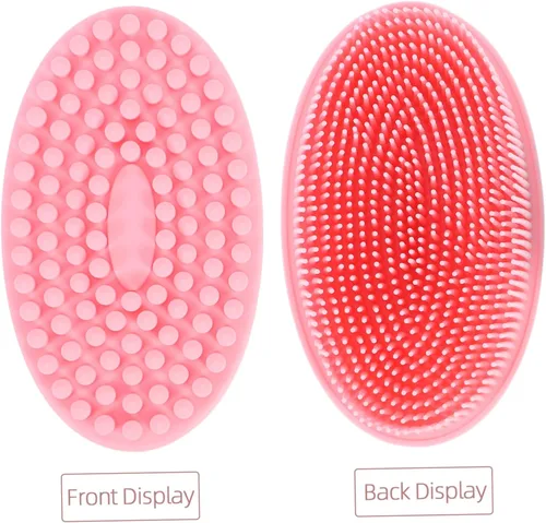 Vista 3 de 2 cepillos de baño de silicona de doble cara exfoliante suave para niños y niñas adultos para entrenamiento sensorial que promueve la unión
