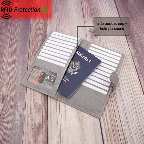 Vista 3 de Billetera larga plegable para hombre, talla única, RFID_GreySnapClose_Butter Touch, Cartera larga plegable