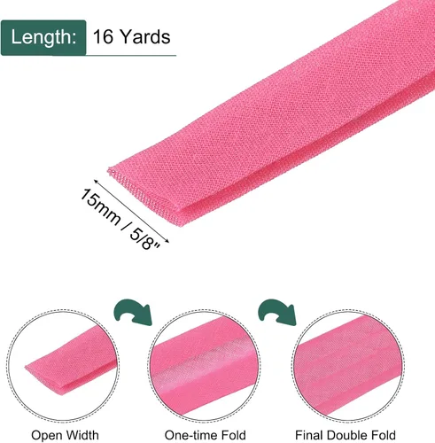 Vista 226 de MECCANIXITY Cinta al bies de doble pliegue de 1/2 pulgada de poliéster continuo a granel para costura, costura, dobladillo, encuadernación y Beige