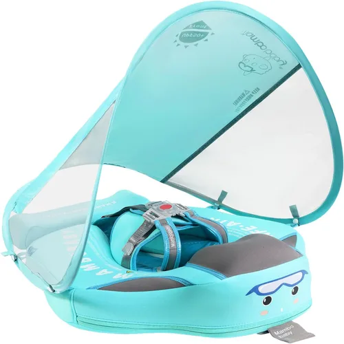 Vista 8 de Flotadores para bebé para piscina con dosel toldo de protección solar extraíble Mambobaby Float No Inflable Mejora Añadir cola Evitar Voltear