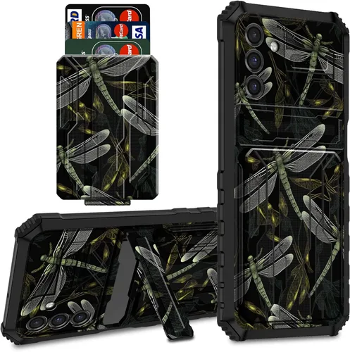 Vista 25 de Para Samsung Galaxy A03S Funda Para Teléfono Galaxy A03S Funda Billetera Con Titular De Tarjeta De Crédito Y Soporte De Doble Capa De PC Duro Funda