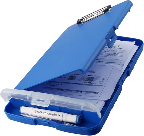 Vista 18 de HWPRATO Organizador de Portapapeles con Almacenamiento Portapapeles Plegable para Enfermería Carpeta de Archivo de Plástico con Estuche de Azul