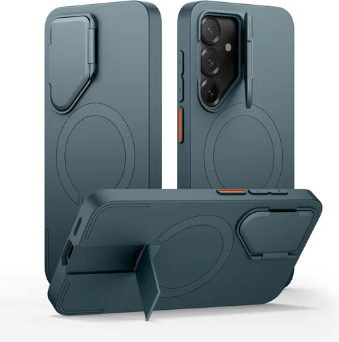 Vista 13 de SURITCH Funda para teléfono Samsung Galaxy S26 Plus, cubierta protectora magnética con cubierta de cámara y soporte de metal ajustable para Galaxy