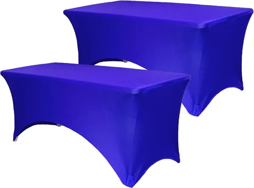 Vista 6 de Paquete de 2 manteles de mesa elásticos de elastano para mesas rectangulares de 4 pies, mantel ajustable de 48 pulgadas de largo x 30 pulgadas