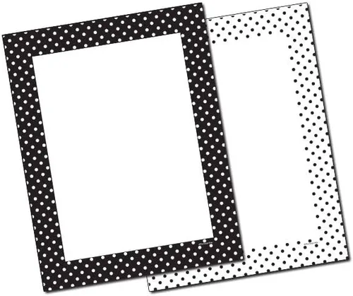 Vista 2 de Papel para impresora láser y de inyección de tinta con membrete de lunares (25 hojas, negro sobre blanco)