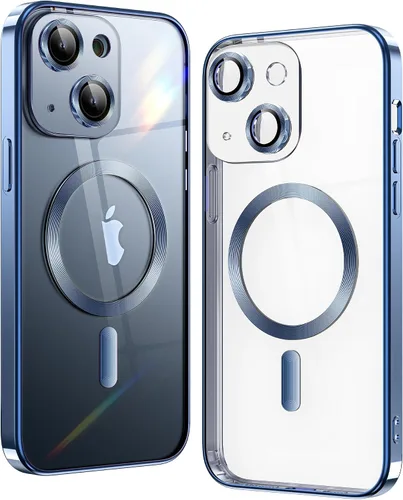 Vista 27 de Matallic - Funda transparente brillante para iPhone 11, compatible con Magsafe con protección completa de cámara chapada