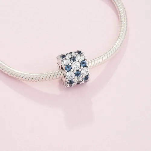 Vista 4 de PANDORA Jewelry Blue and Clear Sparkle Cubic Zirconia Charm in Sterling Silver