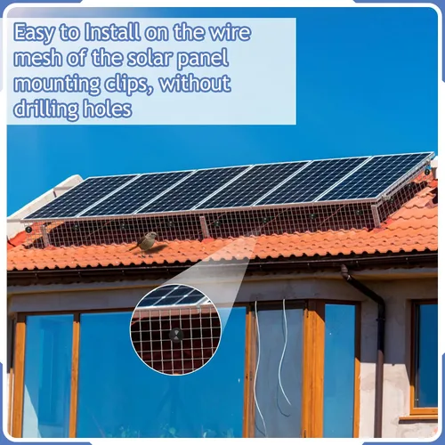 Vista 3 de Clips de protección de panel solar, kit de rollo de animales, clips de sujeción de acero inoxidable para panel solar, alambre de pájaro, valla