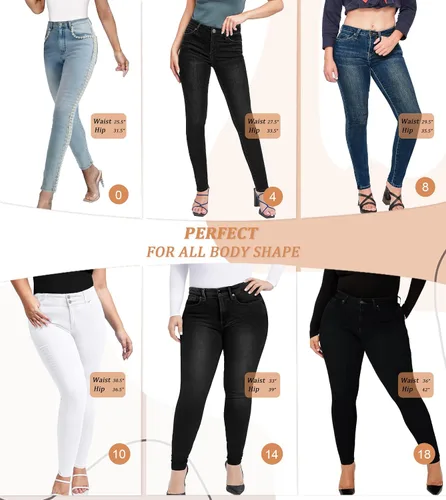 Vista 4 de Lexi Jeans ajustados elásticos súper cómodos para mujer