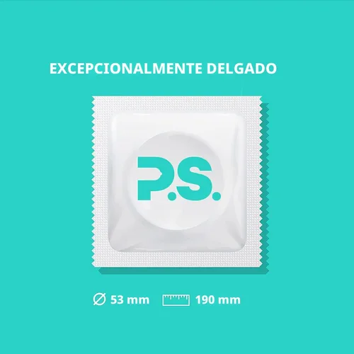 Vista 7 de PS Preservativos de látex excepcionalmente finos para hombres, inodoros y 100% veganos, condón lubricado ultrafino, 40% más delgado y transparente