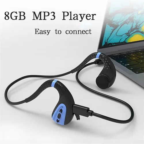 Vista 2 de IKXO Auriculares impermeables de conducción ósea Bluetooth 5.0 Auriculares inalámbricos IPX8 Oreja abierta Bluetooth Auriculares de gimnasio