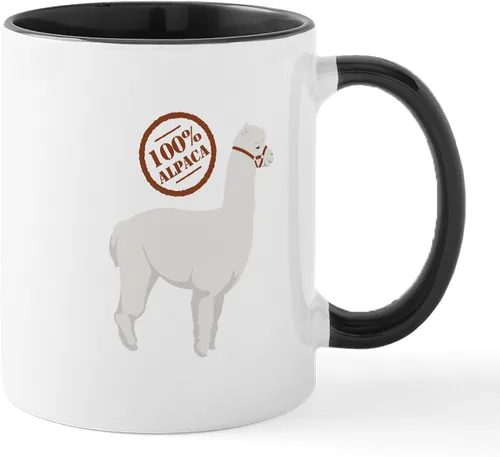 Vista 24 de CafePress 100% Alpaca Mugs Taza de café de cerámica de 11 oz (11.0 fl oz)