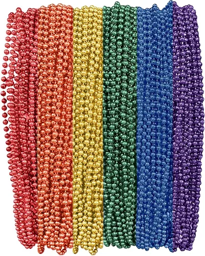 Vista 7 de Surtido de cuentas Mardi Gras de 33 pulgadas, 0.276 in, 6 docenas, 72 collares