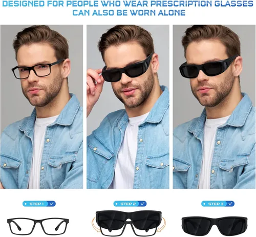 Vista 3 de Tnnaiko Gafas de visión nocturna para hombres y mujeres, gafas de conducción nocturna