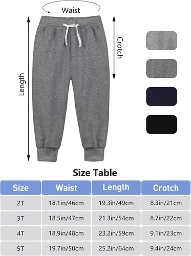 Vista 2 de Resinta Paquete de 4 pantalones deportivos para niños pequeños con cordón