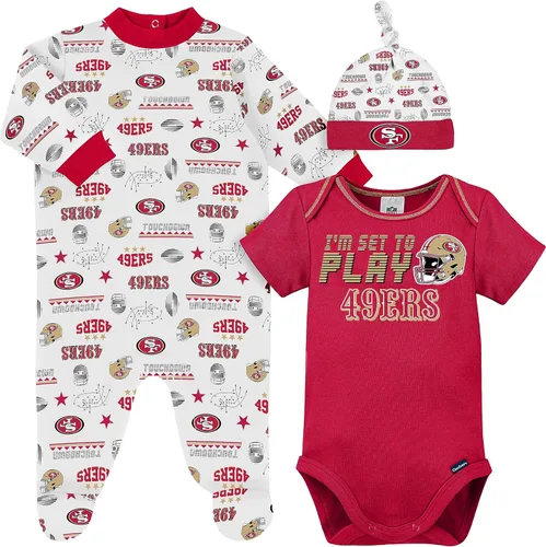 Vista 12 de Gerber Conjunto de regalo unisex para bebé con pies de equipo de la NFL para dormir y jugar