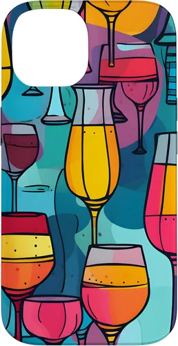 Vista 4 de Estuche de arte abstracto vibrante para copas de vino para iPhone 16